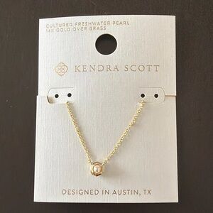 Kendra Scott Liesel Pendant White Pearl 14K Gold Plated Necklace